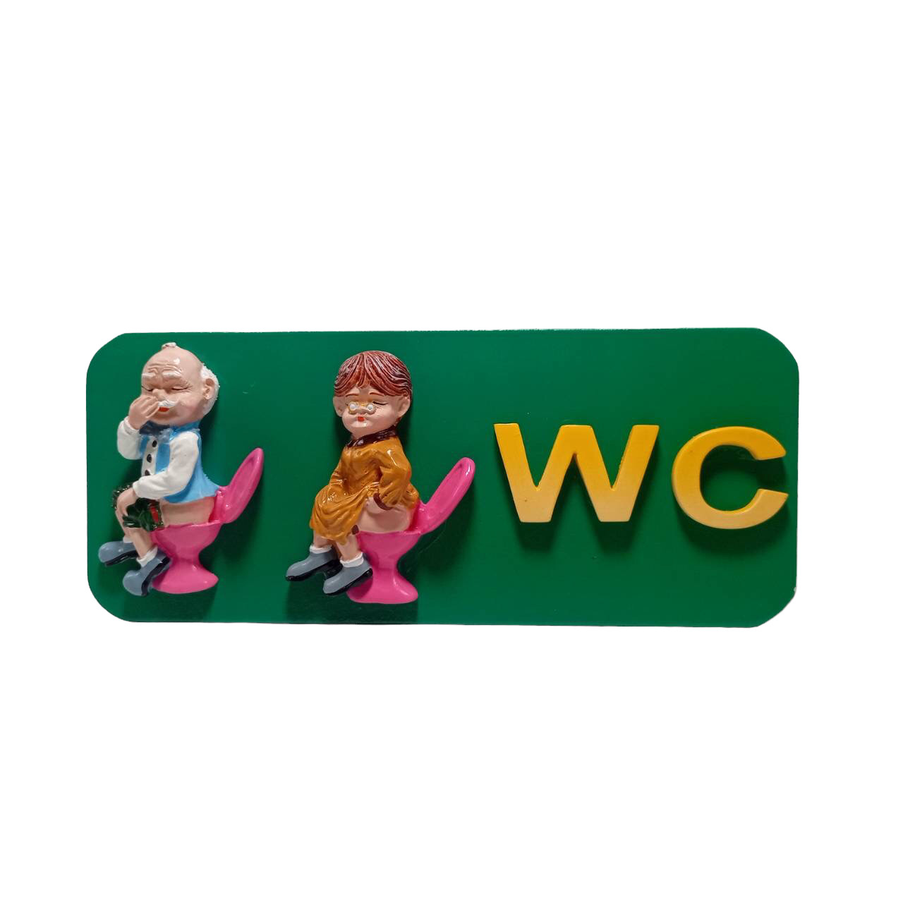 Toilet Sign Joking Funny Cartoon Unisex male and female Door Hanging Decor