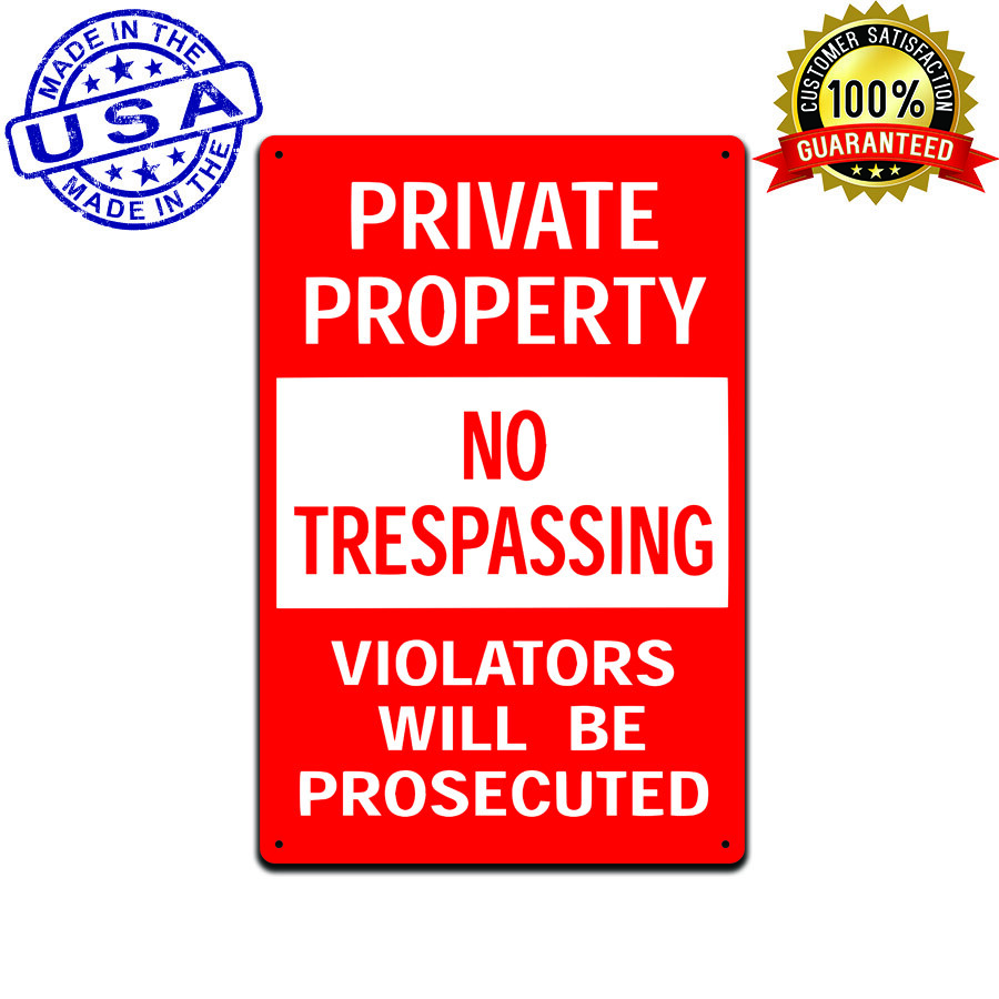 No Trespassing Private Property Keep Out Aluminum Metal Sign 12″ x 8″ TS140