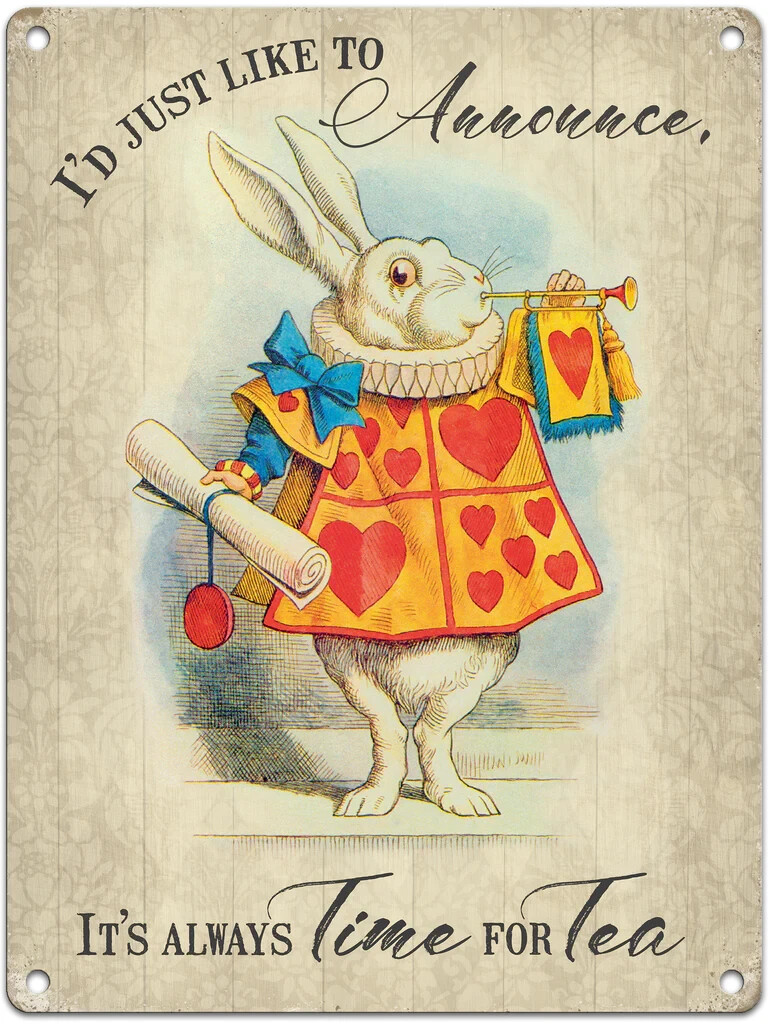 Alice In Wonderland I’d Just Like To Announce Small Steell Sign 200mm x 150mm