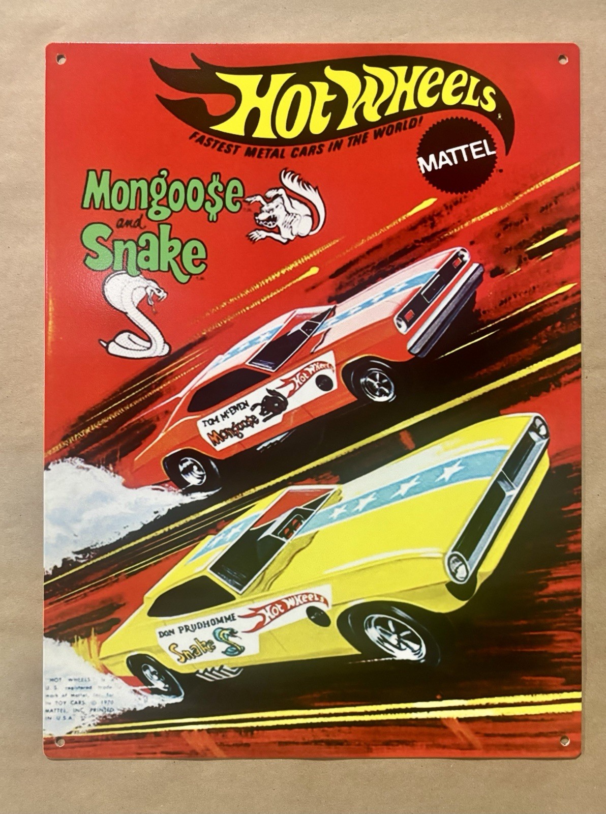 Hot Wheels Metal Sign 16 X 12 USA Made