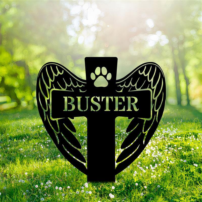 Personalized Dog Memorial Cross, Pet Memorial Stake, Pet Markers Grave