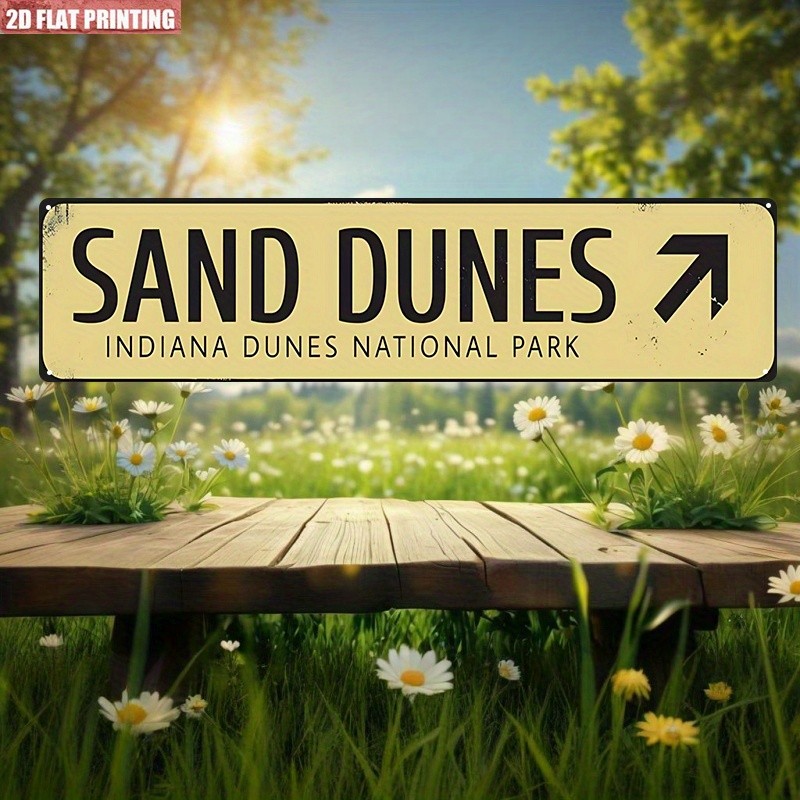 Sand Dunes Indiana Dunes National Park Arrow Metal Sign Lake Cabin Beach Decor