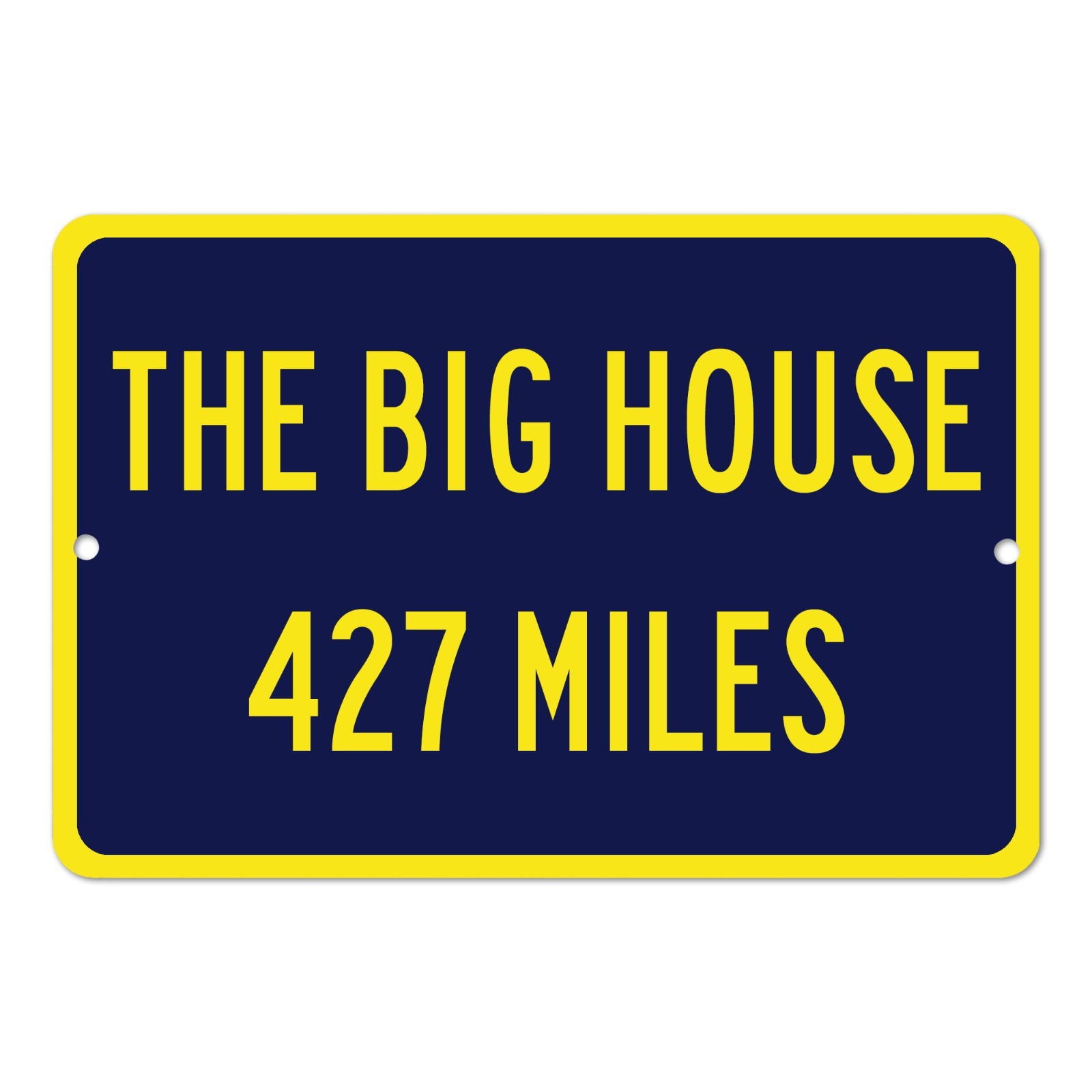 The Big House Custom Distance Sign Michigan Wolverines College Football Fan Gift