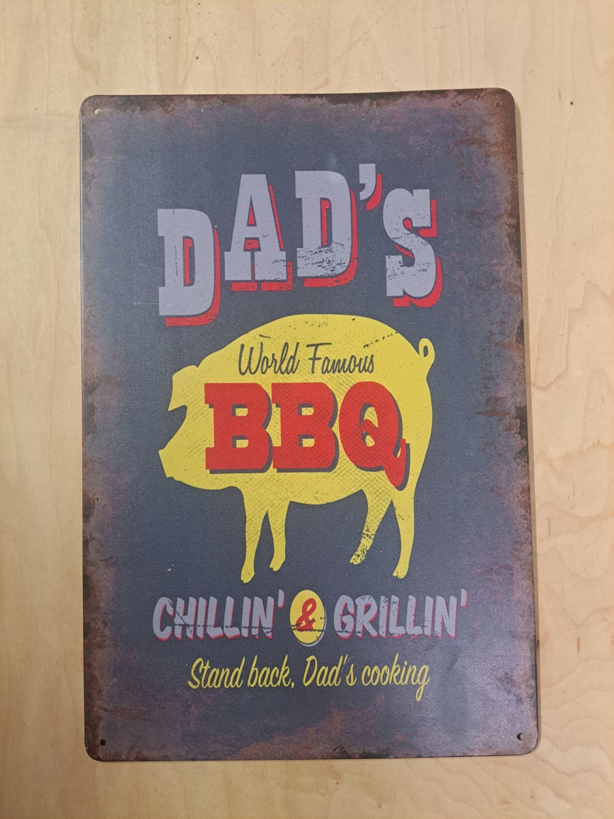 Small Metal Tin Sign Dads BBQs Porch Patio Kitchen Pool Grill Home Decor