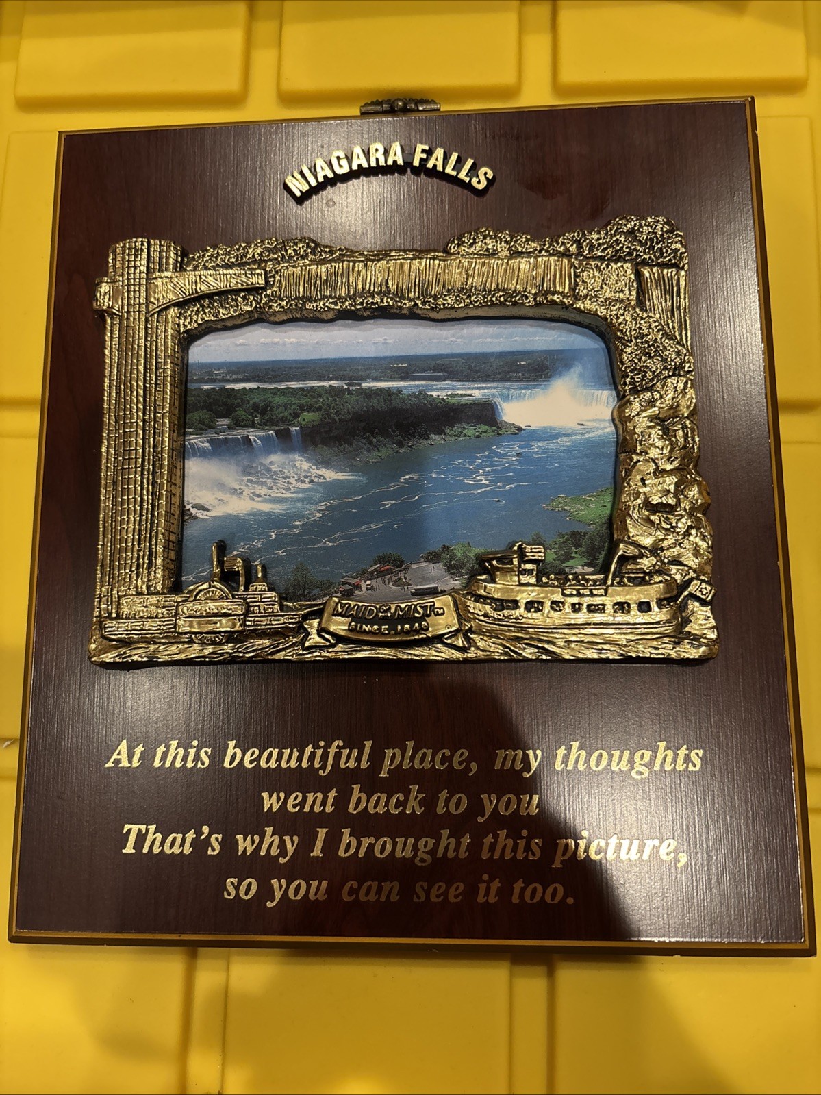 8 X 8 1/2 Niagara Falls Plaque With Hanger made In Canada