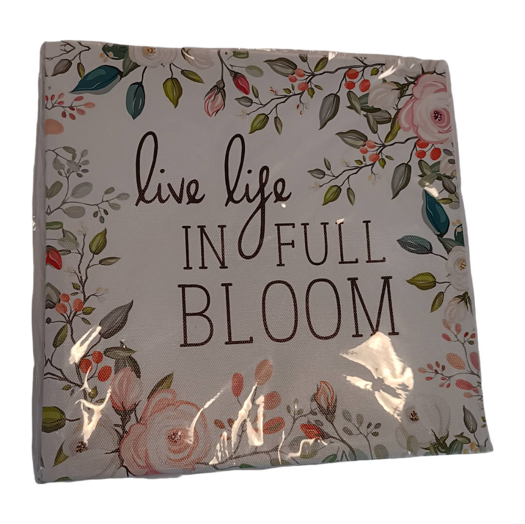 Plaque Special Moments White 9 x 9 x 1/2 “Live Life in Full Bloom” Wall Decor