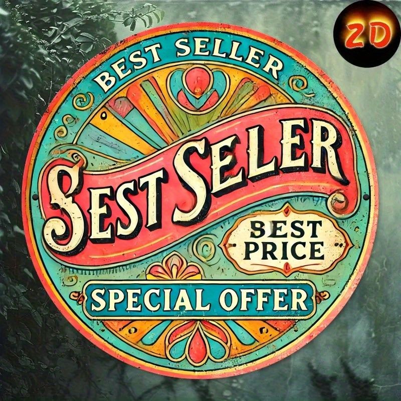 Best Seller Special Offer Vintage Ornate Colorful Round Metal Sign Wall Decor