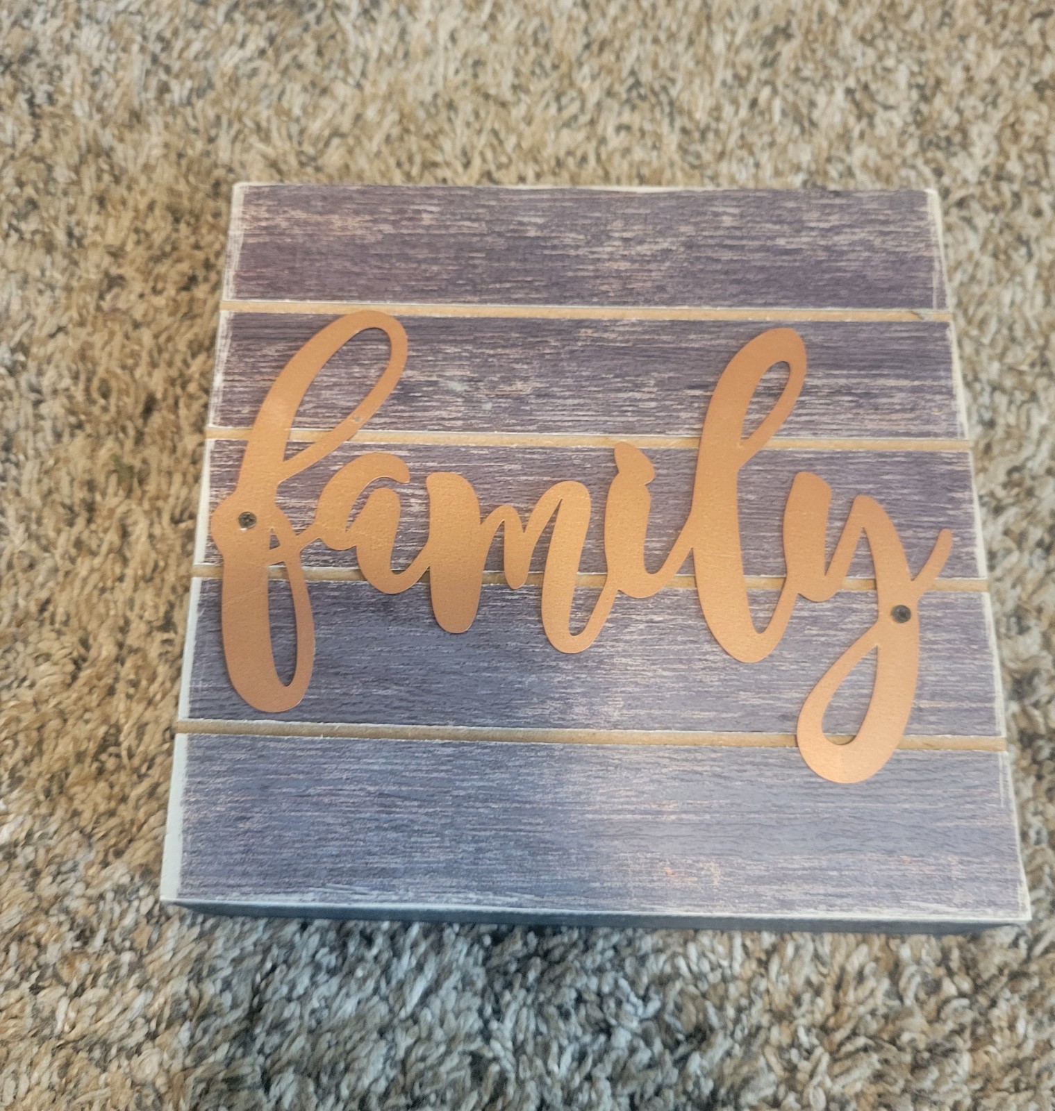 Sign of the Times Rustic Wood Family Decorative Square Wall Sign Brown Gold