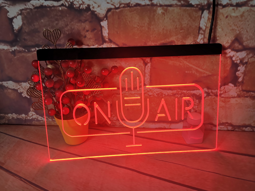 On Air Studio 3D Carving Led Luminous Signs Neon Sign Home Room Decoration Plate