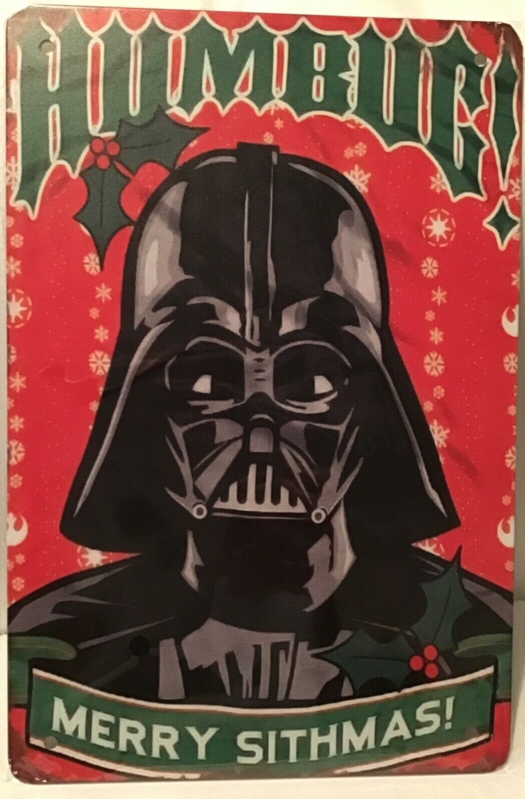 8×12 TIn Sign Darth Vader funny Christmas Star Wars vintage wall door plaque
