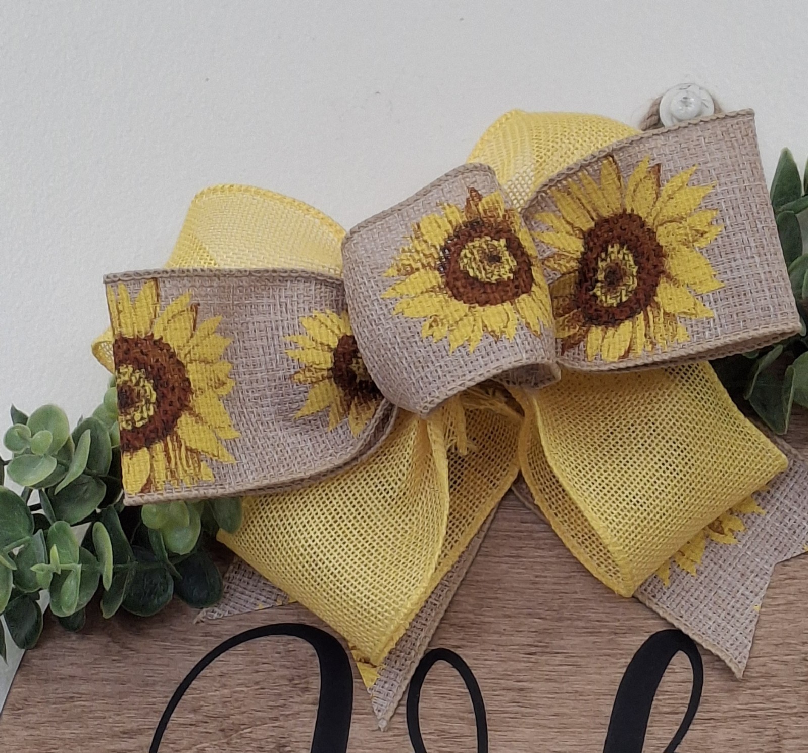 Wood Door Hanger Sunflower Welcome Sign