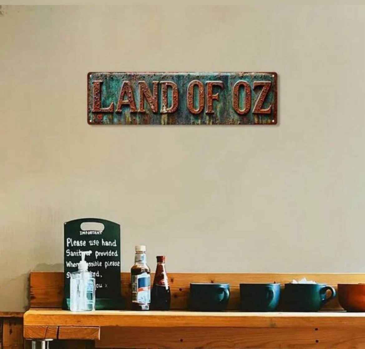 New 16 x 4 LAND OF OZ Metal Sign WIZARD OF OZ Emerald City TIN Wall Hanging