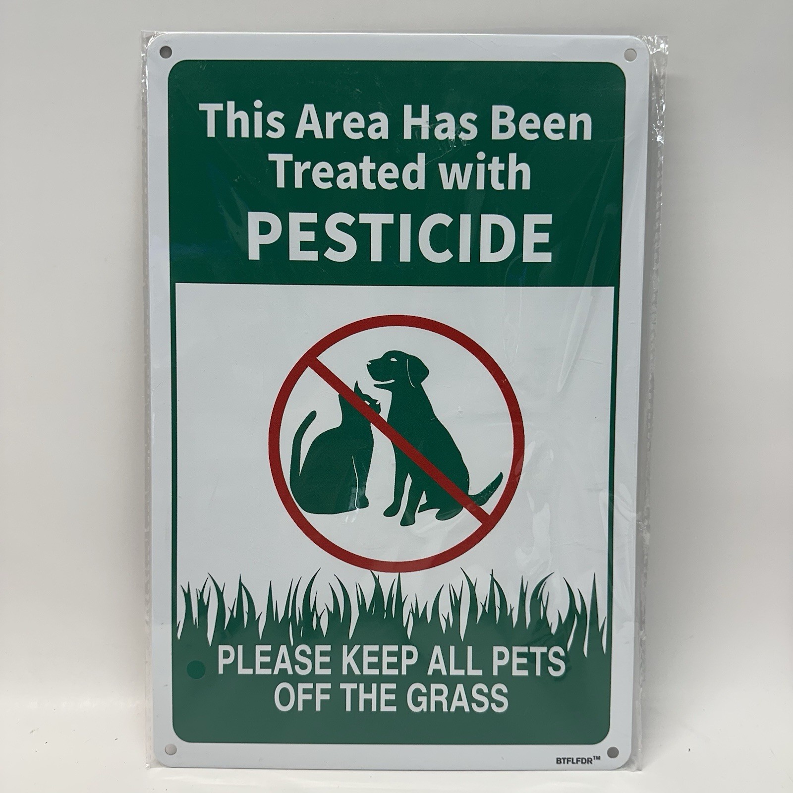Please Keep All Pets Off Grass Sign 8×12 Aluminum No Pets Lawn Yard Warning Sign